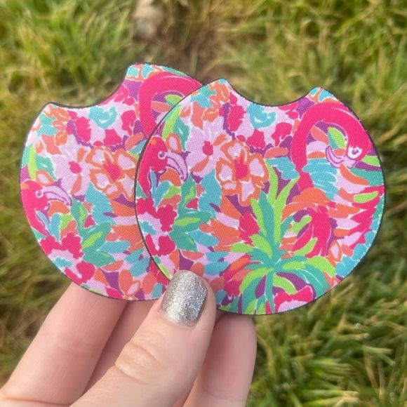 Flamingo Car Coaster Set | Car Accessories - Picture 5 of 11